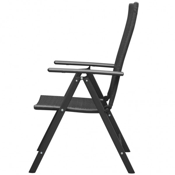 Cadeiras de jardim empilháveis 2 pcs vime PE preto M 4