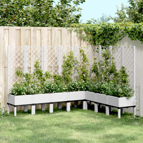 Jardinera con enrejado PP blanco 200x160x142 cm D
