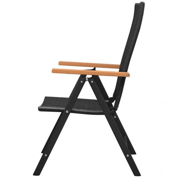 Cadeiras de jardim empilháveis 2 pcs vime PE preto M 4