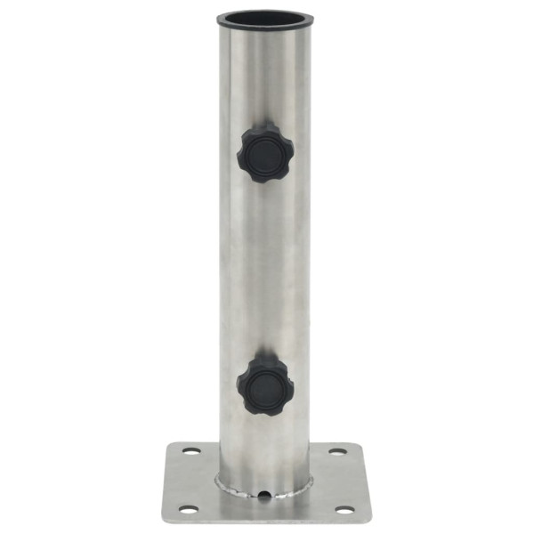 Base de guarda-sol para poste de Ø38/48 mm aço prateado M 2