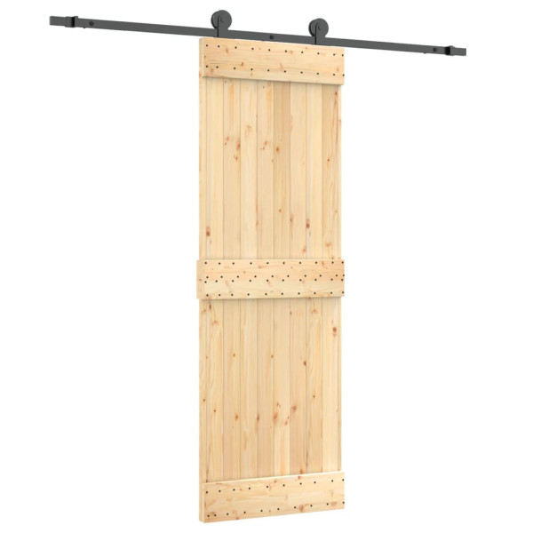Puerta corredera con herrajes madera maciza de pino 70x210 cm M 2