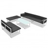 Set de muebles de jardín 5 piezas textilene aluminio negro 3