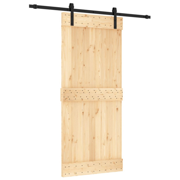 Puerta corredera con herrajes madera maciza de pino 90x210 cm M 2