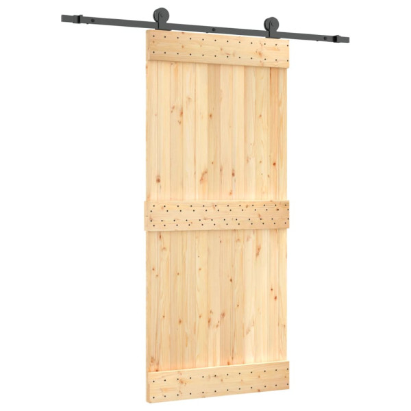Puerta corredera con herrajes madera maciza de pino 90x210 cm M 2
