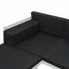 Set de muebles de jardín 5 piezas textilene aluminio negro 5