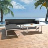 4 pcs conjunto lounge p/ jardim com almofadas alumínio preto 1