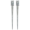 Estacas de enterrar 2 pcs 9x9x90 cm aço galvanizado prateado 1