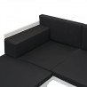 Set de muebles de jardín 4 piezas y cojines aluminio negro 5