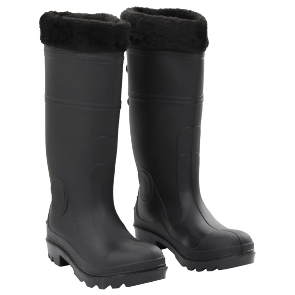 Botas de agua con calcetines extraíbles negro número 38 PVC D