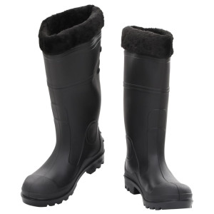 Botas de agua con calcetines extraíbles negro número 38 PVC H