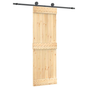 Puerta corredera con herrajes madera maciza de pino 70x210 cm H