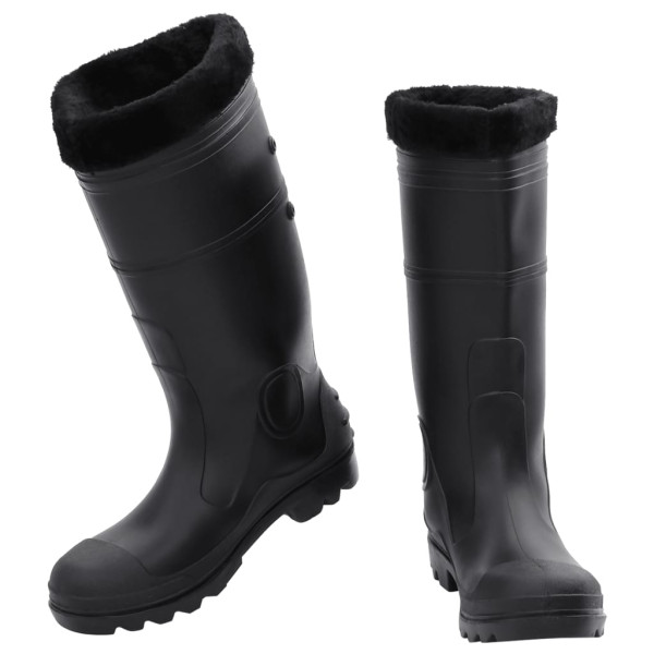 Botas de agua con calcetines extraíbles negro número 41 PVC M 2