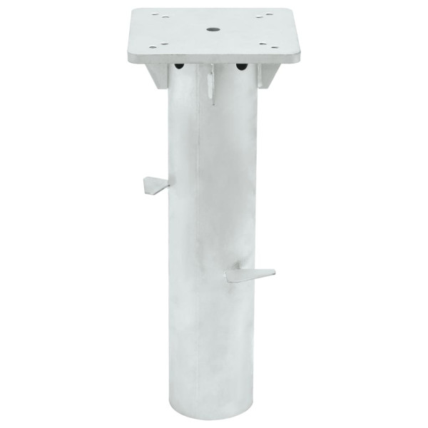 Base para sombrilla enterrada acero plateado 16x16x39.5 cm M 2
