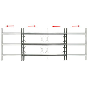 Reja de seguridad ajustable ventana con 3 barras 500-650 mm H