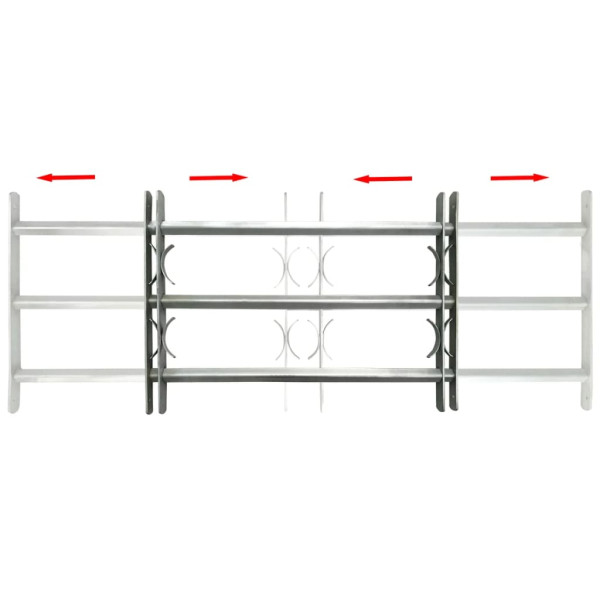 Reja de seguridad ajustable ventana con 3 barras 500-650 mm M 2