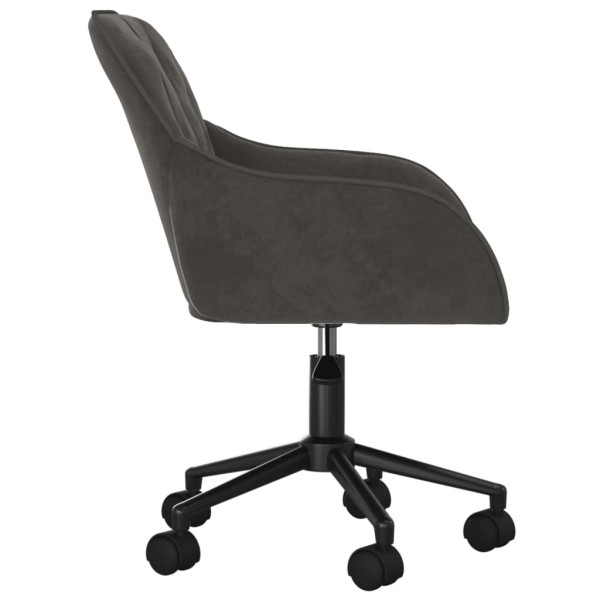Silla de oficina giratoria de terciopelo gris oscuro M 4