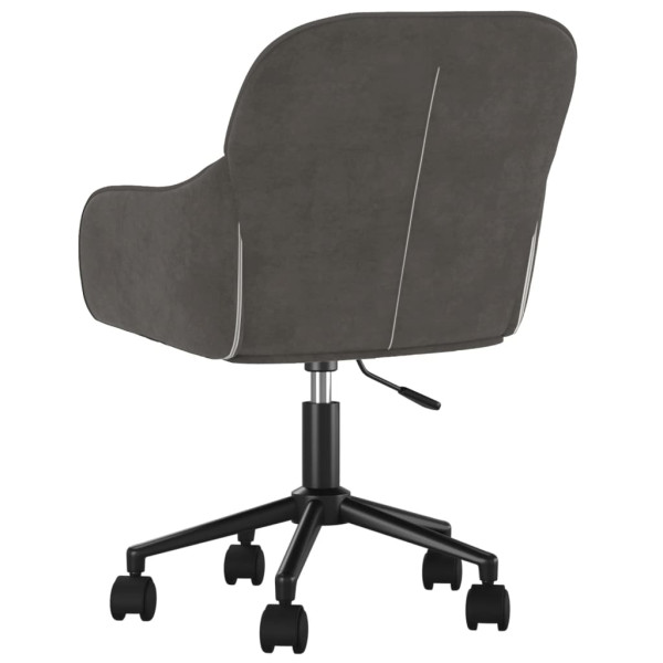 Silla de oficina giratoria de terciopelo gris oscuro M 5