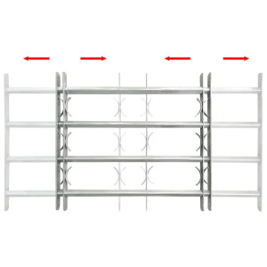 Reja de seguridad ajustable ventana con 4 barras 500-650 mm H
