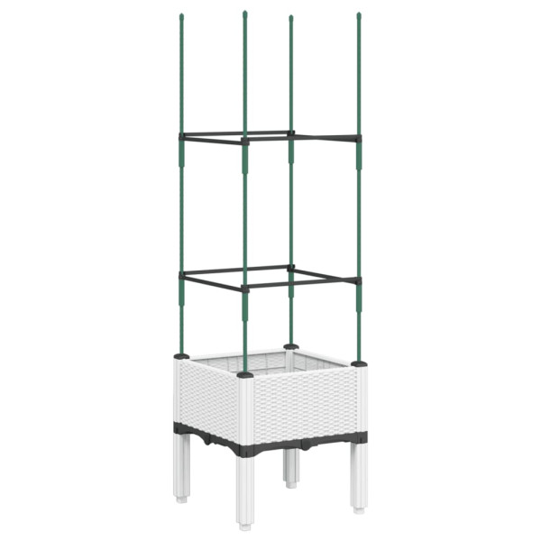 Jardinera con enrejado PP blanco 40x40x142.5 cm M 2