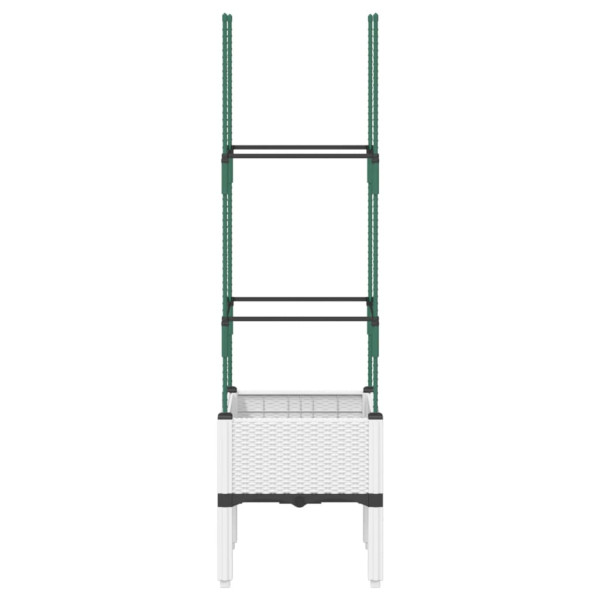 Vaso/floreira de jardim c/ treliça 40x40x142.5 cm PP branco M 3