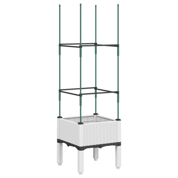 Jardinera con enrejado PP blanco 40x40x142.5 cm M 5