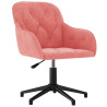 Silla de oficina giratoria de terciopelo rosa 2