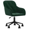 Silla de oficina giratoria de terciopelo verde oscuro 2