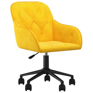 Silla de oficina giratoria de terciopelo amarillo H