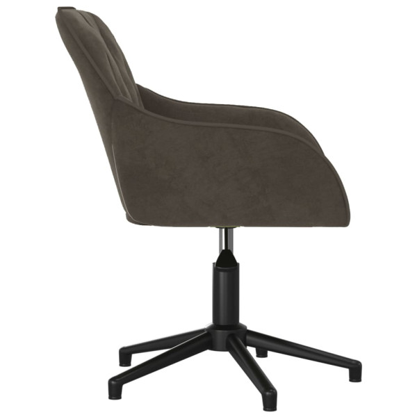 Silla de oficina giratoria de terciopelo gris oscuro M 3