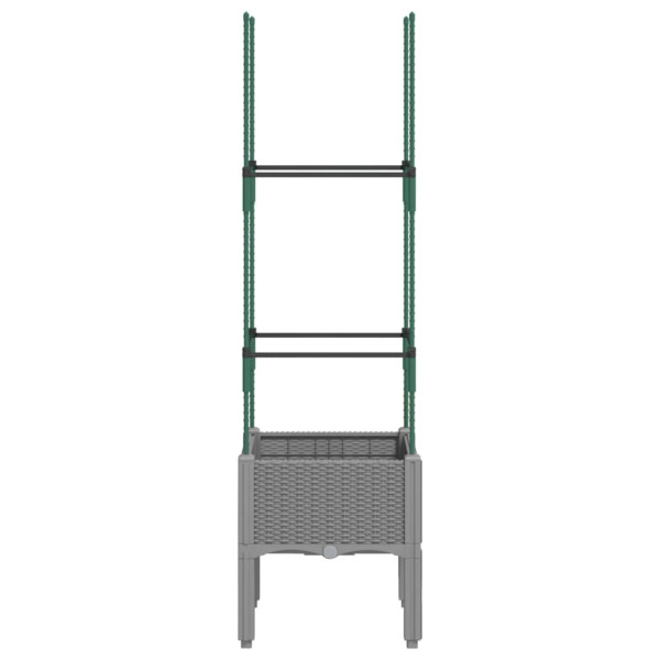 Vaso/floreira jardim c/ treliça 40x40x142.5cm PP cinzento-claro M 3