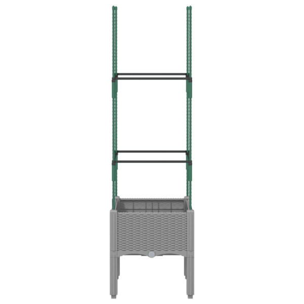 Vaso/floreira jardim c/ treliça 40x40x142.5cm PP cinzento-claro M 4