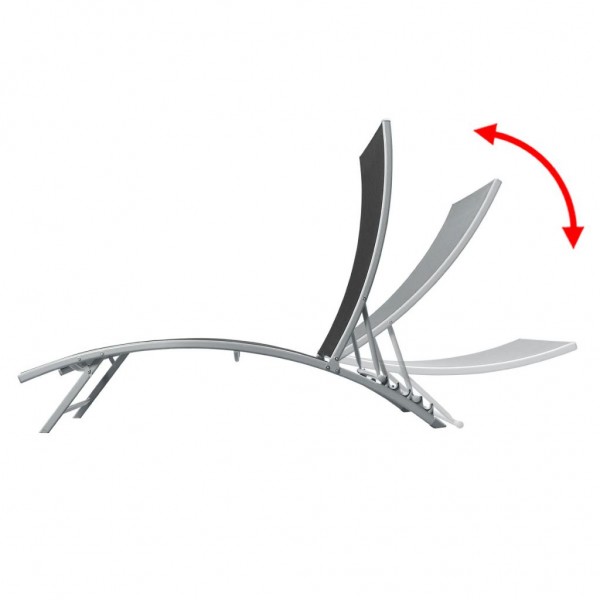 Espreguiçadeira em aço e textilene preto M 4