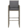 Taburetes de cocina con cojines 2 uds ratán sintético gris 5