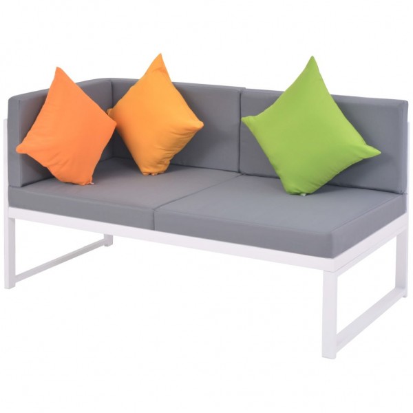 5 pcs conjunto lounge p/ jardim com almofadas alumínio e WPC M 5
