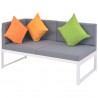 5 pcs conjunto lounge p/ jardim com almofadas alumínio e WPC 5