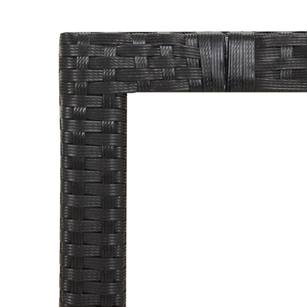 9 pcs conjunto de jantar p/ jardim c/ almofadões vime PE preto M 4