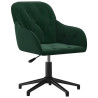 Silla de oficina giratoria de terciopelo verde oscuro 2