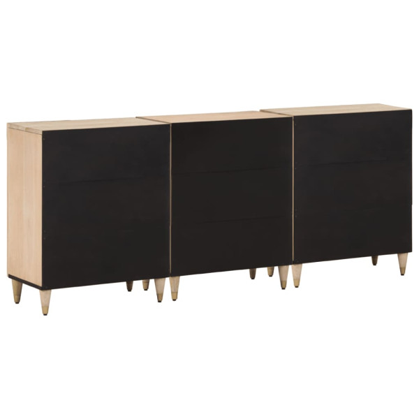 Aparador 3 piezas madera maciza de mango 60x33x75 cm M 4