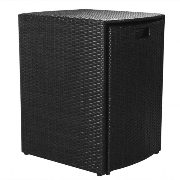 3 pcs conjunto bistrô com almofadas vime PE preto M 4