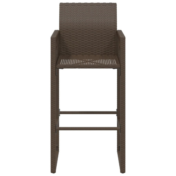 Taburetes altos de jardín 2 unidades ratán sintético marrón M 5