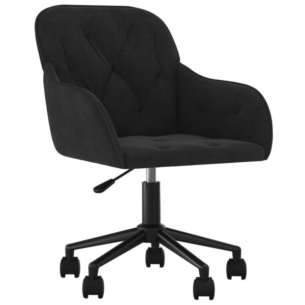 Silla de oficina giratoria de terciopelo negro M 2