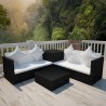 Set de muebles de jardín 4 pzas y cojines ratán sintético negro 1
