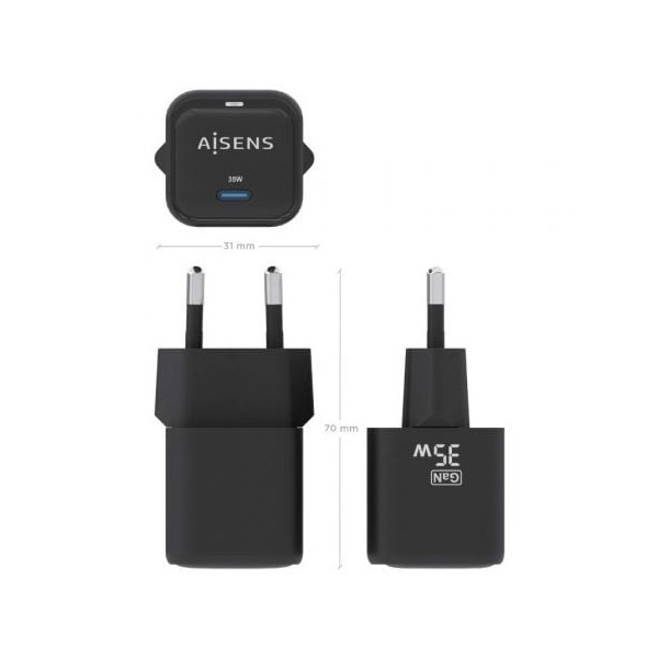 Cargador de pared aisens asch-35w1p023-bk/ 1xusb tipo-c/ 35w M 4