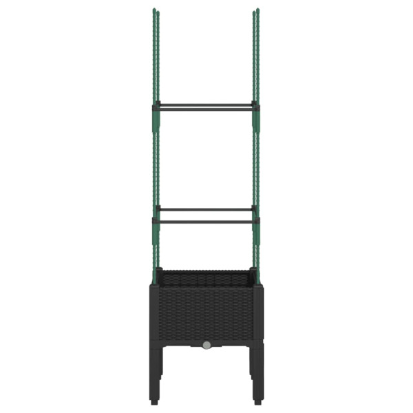 Vaso/floreira de jardim c/ treliça 40x40x142.5 cm PP preto M 4