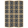 Biombo separador 4 paneles madera maciza Paulownia marrón negro 4