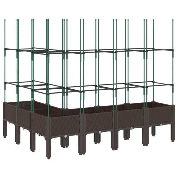 Jardinera con enrejado PP marrón 160x120x142.5 cm M 5