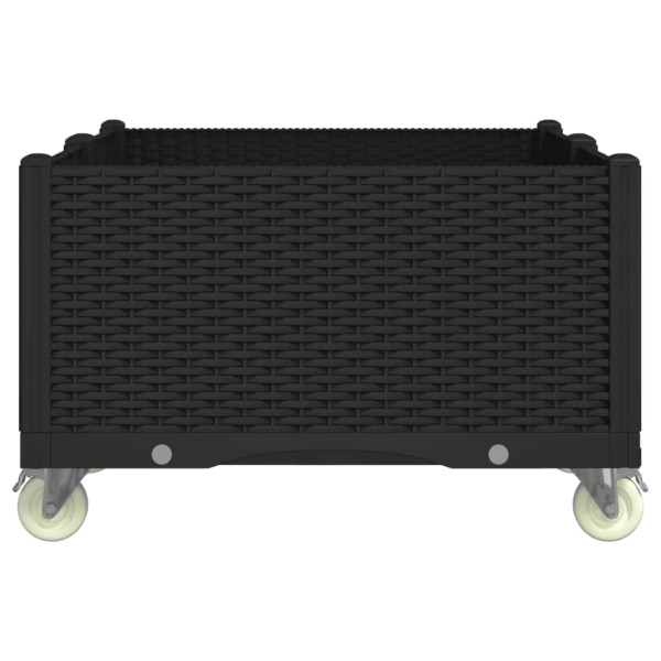 Jardinera con ruedas PP negro 100x80x54 cm M 4