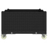 Jardinera con ruedas PP negro 100x80x54 cm 4