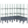 Jardinera con enrejado PP gris 160x120x142.5 cm 2