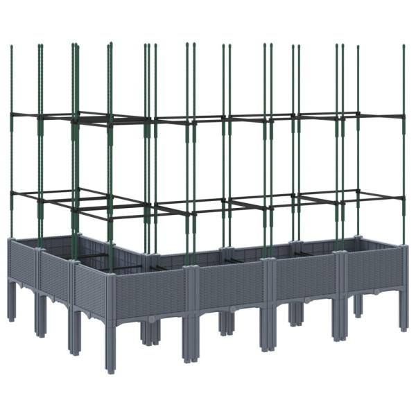 Jardinera con enrejado PP gris 160x120x142.5 cm M 5